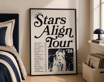 Poster del tour Stars Align di Freya Skye, collage artistico da parete per concerti, decorazione per fan della pop star, poster musicale, stampa di celebrità