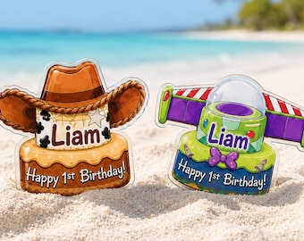Personalized Birthday Cake Magnet, Custom Toy Story 5 Cruise Door Decor, Woody Buzz Pixar Fridge Gift, WDW Disneyland Keepsake