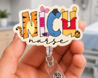 NICU Nurse Winnie The Pooh Bagde Reel, Baby Nursery Neonatal ICU Nurse Nursing Student Shirt, Nurse Appreciation Gift