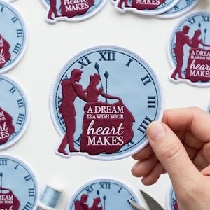 Disney Cinderella Clock Embroidered Patch, Cinderella Prince Iron On Patch, A Dream Is A Wish Patch, Jacket Backpack Gift