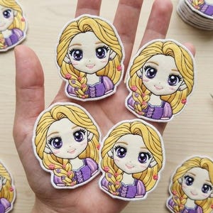 Naszywka haftowana z Roszpunką, naszywka do prasowania z Zaplątaną Księżniczką, aplikacja Disneya z Roszpunką, naszywka z długimi włosami Księżniczki na kurtkę i plecak