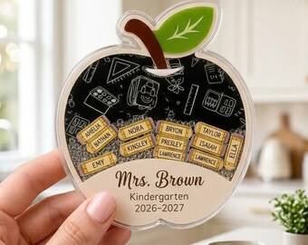 Custom Thank You Teacher Gift, Personalized Teacher Apple Shaker Magnet, Teacher Locker Magnet, Appreciation Week Gift, End Of Year Keepsake