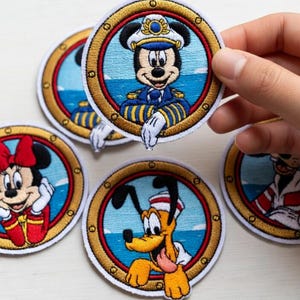 Disney Cruise Porthole Embroidered Patch, Mickey Minnie Pluto Patch, Nautical Disney Iron On Patch, Cruise Vacation, Jacket Backpack Patch
