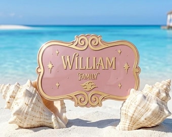 Disney Cruise Door Decor Magnet, Custom Wish Inspired Sign, Fish Extender, Family DCL Fridge Gift, Personalized Stateroom Name Plaque