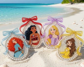 Personalized Retro Disney Princess Magnet, Coquette Princess Door Decor, Disney Girl Trip Fridge Magnet, WDW Vacation Gift