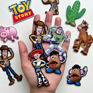Toy Story gestickter Aufnäher, Woody Buzz Lightjahre Jessie Aufnäher, Disney Pixar Applikation niedlicher Charakter Patch Geschenk, Disney Reise Geschenk