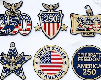 Naszywka haftowana USA 250. rocznicy, Ameryka 1776–2026, Naszywka do prasowania, Patriotyczna naszywka USA, Dzień Niepodległości 4 lipca, Naszywka na plecak kurtki