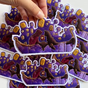 Rapunzel Lantern Scene Embroidered Patch, Tangled Boat Iron On Patch, Disney Princess Patch, Lantern Festival Patch, Jacket Backpack Gift