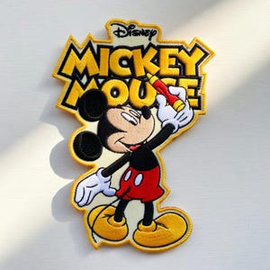 Disney Musse Pigg Broderad Tygmärke, Musse Pigg Stryk-på Tygmärke, Disney Figur Tygmärke, Jacka Ryggsäck Gåva bild 2