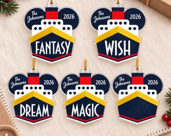 Custom Cruise Acrylic Ornament 2026 | Cruise Hooks | Fish Extender Gifts | Unique Gifts for Cruise Fans