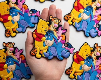 Winnie the Pooh Embroidered Patch, Pooh and Friends Character Patch, Iron On Patches, Disney Trip Gift For Kids, Jacket Backpack Patch
