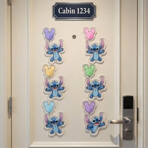 Stitch Door Magnet, Cute Stitch Mickey Balloon Stateroom Decor, WDW Disneyland Gift, Magic Kingdom Fridge Magnet image 3