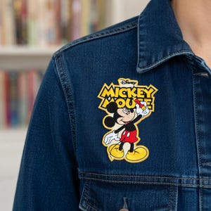 Disney Musse Pigg Broderad Tygmärke, Musse Pigg Stryk-på Tygmärke, Disney Figur Tygmärke, Jacka Ryggsäck Gåva bild 3