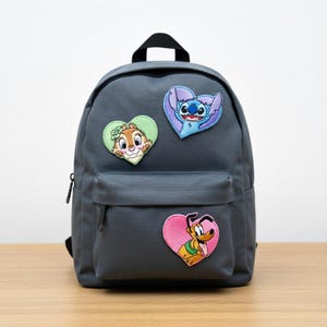 Naszywka haftowana z motywem serca Pluto z Simbą Marie, naszywka do prasowania z postacią Disneya z motywem miłości, aplikacja z uroczym serduszkiem, prezent na kurtkę i plecak zdjęcie 6