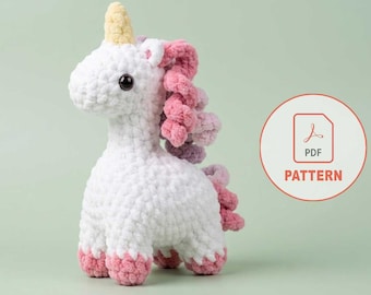Crochet Unicorn Plushie | Magical Pony Amigurumi | Chunky Pastel Mythical Toy | Nursery Fantasy Decor DIY | Beginner Digital PDF Pattern