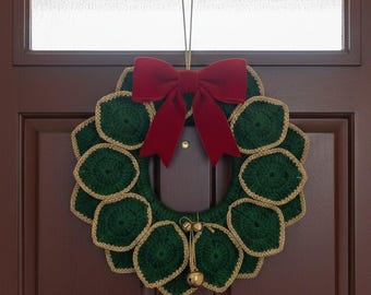 Crochet Holly Leaf Wreath Pattern | Festive Door Decor, Beginner PDF