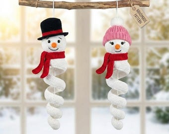 Spiral Snowwoman Crochet Pattern | Beginner Festive Holiday Ornament (Digital PDF)