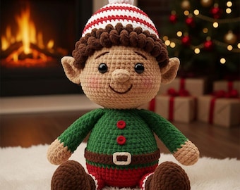 Christmas Elf Amigurumi Pattern | Beginner Crochet Plushie (Digital PDF Pattern)