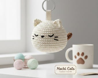 Mochi Cat Keychain Crochet Pattern | Kawaii Amigurumi Kitten Plush (Digital PDF Pattern)