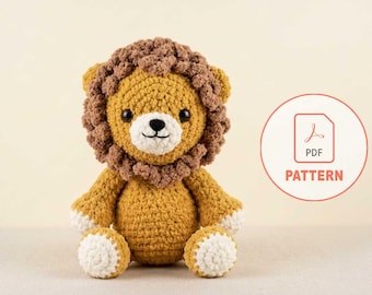 Leona the Lion | Amigurumi Jungle DIY | Chunky King Cat Plush | Boho Nursery Safari Toy | Beginner Digital PDF Pattern