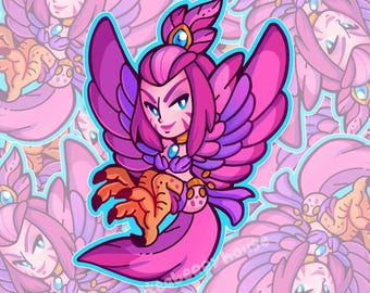 Harpy Monster Girl World of Warcraft fanart | Waterproof Vinyl Sticker