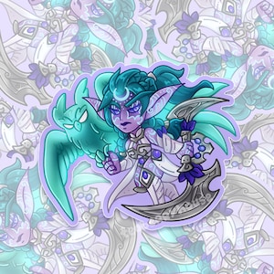 Night Warrior Tyrande World of Warcraft fanart | Waterproof Vinyl Sticker