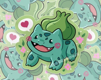 Cute Bulbasaur Sticker | Waterproof Vinyl PKMN Fanart