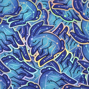 Celestial Bunny Rabbit World of Warcraft Holographic Fanart | Waterproof Vinyl Sticker