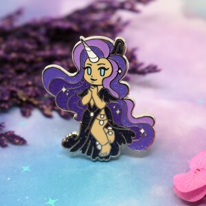 Starry Night Unicorn magical girl hard enamel pin
