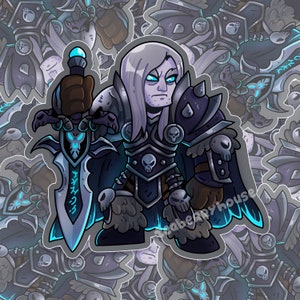 Arthas Lichkönig | World of Warcraft WotLK fanart | Wasserfester Vinyl-Aufkleber