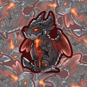 Deathwing World of Warcraft inspiriert Fanart Süßer Drache Drachenschwarm | Wasserfester Vinyl-Aufkleber