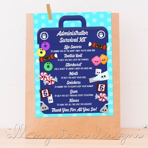 PRINTABLE Survival Kit Tag | Sofortdownload | Educators Woche Goody Bags | Mitarbeiter Wertschätzung | Dankeschön-Leckerli