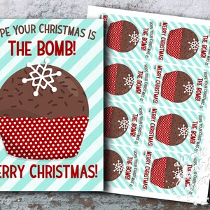 PRINTABLE Hope Your Christmas is the Bomb! Merry Christmas! Cocoa Bomb ...