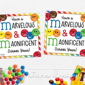 IMPRIMIBLE ¡Que tengas un maravilloso y magnífico año escolar! Etiqueta M&M / Descarga instantánea / Caramelo de regreso a la escuela / Etiqueta del primer día de caramelo de chocolate