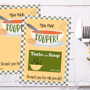 AFDRUKBARE jij SOUPER! Bedankt voor alles wat je doet! | Direct downloaden restaurant cadeaukaarthouder | Waardering van docentenpersoneel