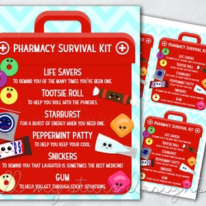 PRINTABLE Pharmacy Survival Kit Tag | Instant Download | Best Medicine | Pharmacy Tech Appreciation Week | Live Saver Candy Tag