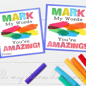 MARQUE IMPRIMABLE Mes mots - Vous êtes incroyable ! Balise | Téléchargement instantané | Appréciation des enseignants | Étiquette de fournitures scolaires | Marqueurs et fournitures de classe