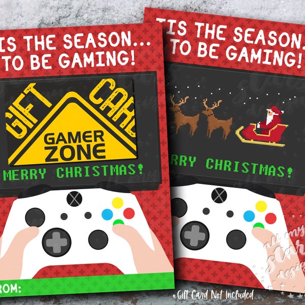 PRINTABLE Tis The Season To Be Gaming! Merry Christmas! Gift Card Holder | Instant Download | Video Game Gamer Gift Card Holder | Teen Gift