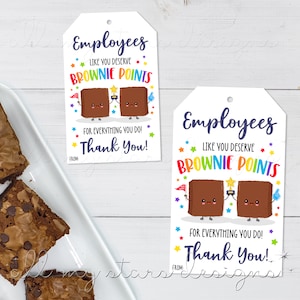 PRINTABLE Employees Like You Deserve BROWNIE POINTS for Everything You ...