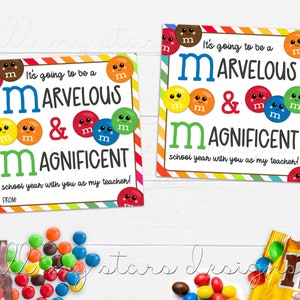PRINTABLE It&#39;s Going To Be a Marvelous and Magnificent School Year With You as My Teacher! M&M Tag | Instant Download | Back To School Candy