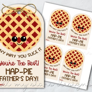 DRUCKBAR Egal, wie du es schneidest, du bist der Beste! HAP-PIE Vatertag! Anhänger | Sofortdownload | Vatertag Backwaren Geschenkanhänger | Papa Geschenk