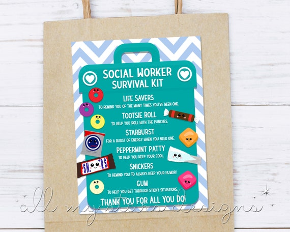 Social Worker Survival Kit Gift Tags Social Worker 