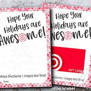 DRUCKBARE Hoffnung, dass Ihre Feiertage fantastisch sind! Frohe Weihnachten und einen guten Rutsch ins neue Jahr! Geschenkkartenhalter | Sofort Download | Bullseye Zielscheibe