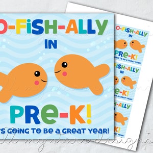 PRINTABLE  O-FISH-ally In PRE-K! It's Going To Be A Great Year! Tag | Instant Download | Cute Goldfish Treat Tag | Back To School Tag