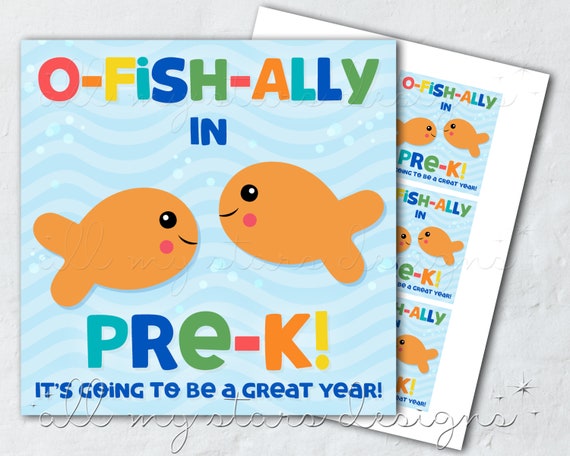 PRINTABLE O-fish-ally in PRE-K It's Going to Be A Great - Etsy