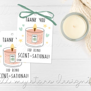 Etiqueta IMPRIMIBLE de ¡Gracias por ser SCENT-Sational! / Descarga instantánea / Etiqueta de regalo con vela / Etiqueta de vela de agradecimiento al maestro / Gracias por el aroma