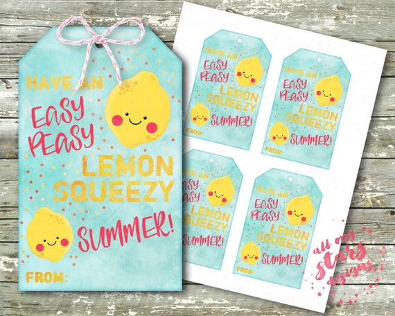 PRINTABLE Easy Peasy Lemon Squeezy Summer Lemonade Teacher | Etsy