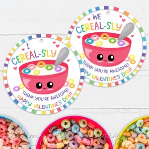 PRINTABLE I GETREIDE-SLY Think You're awesome! Fröhlichen Valentinstag! Müsli Geschenkanhänger | Sofortdownload | Klassenzimmer Leckerli Anhänger | Non-Candy