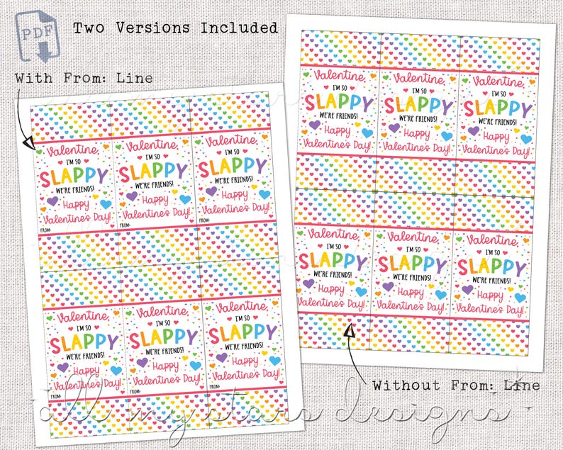 PRINTABLE Valentine, I'm so SLAPPY We're Friends! Happy Valentine's Day ...