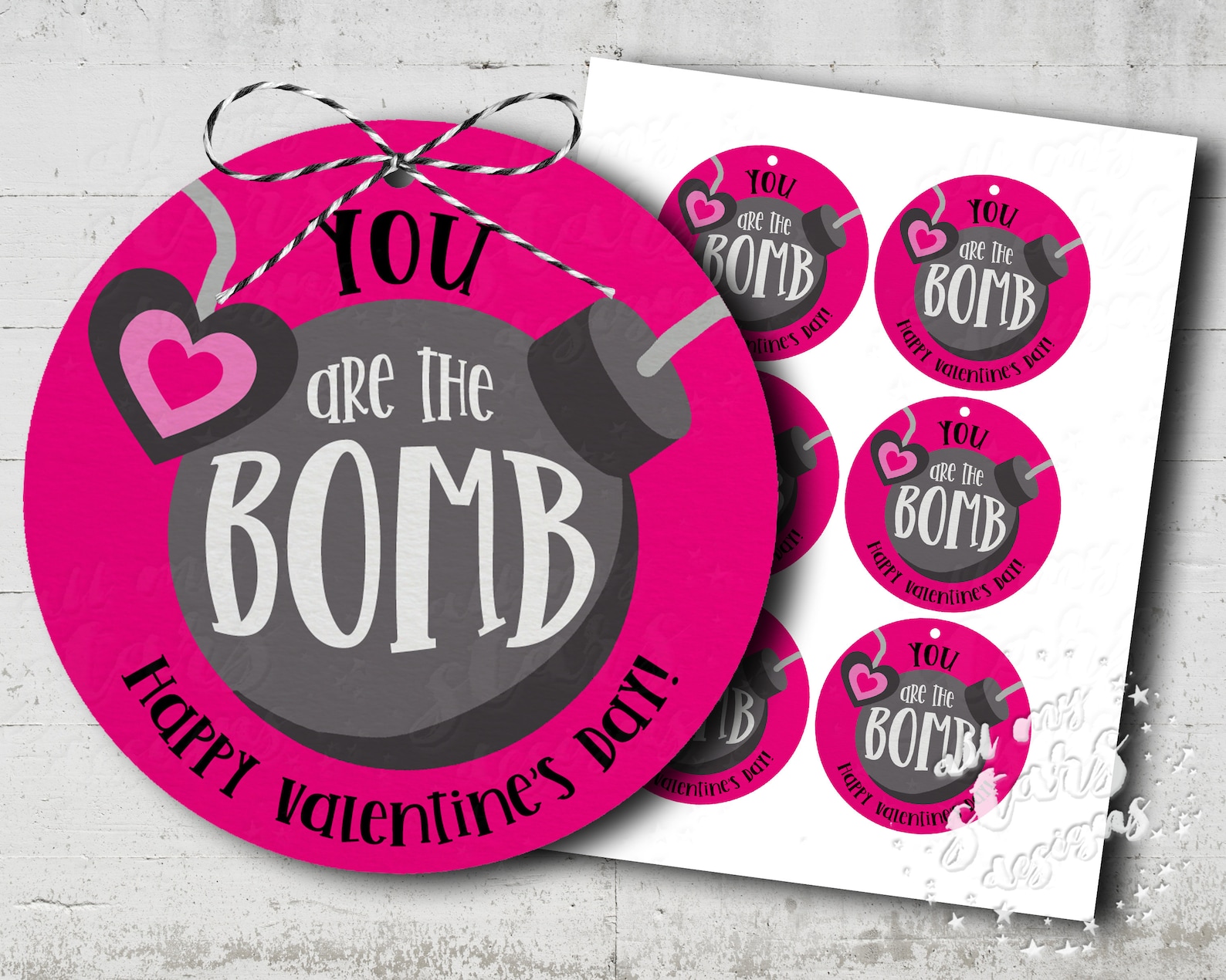 PRINTABLE You Are the BOMB Happy Valentine's Day Gift Etsy